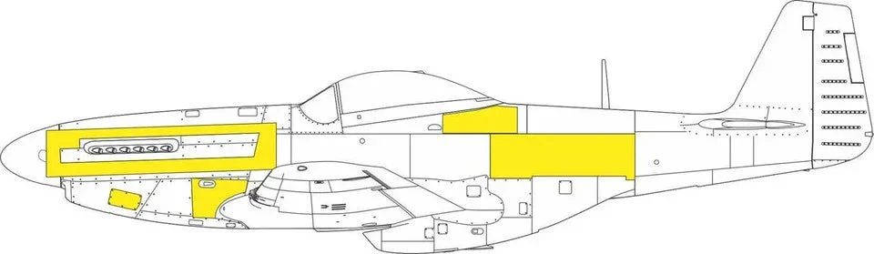 1/72 Eduard Paint Mask for EDUARD P-51D surface panels CX665