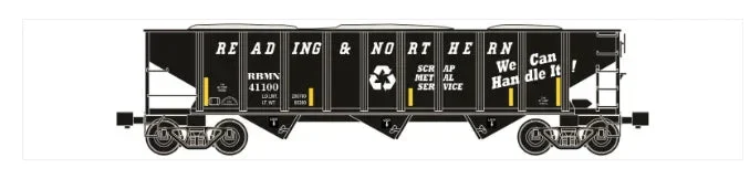 O RMT Reading & Northern Metal Service 3 Bay Hopper Car 662122 - Ready Made Trains