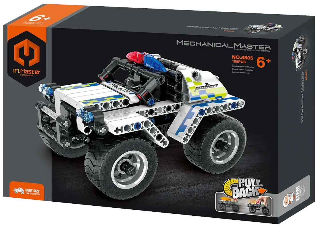 Mechanical Master Pull Back Police Car (199 pcs) 5805