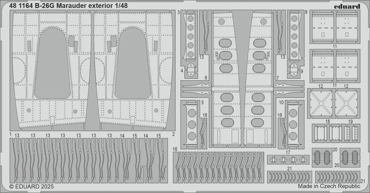 1/48 Eduard B-26G Marauder exterior Photo etched set for ICM kit 481164