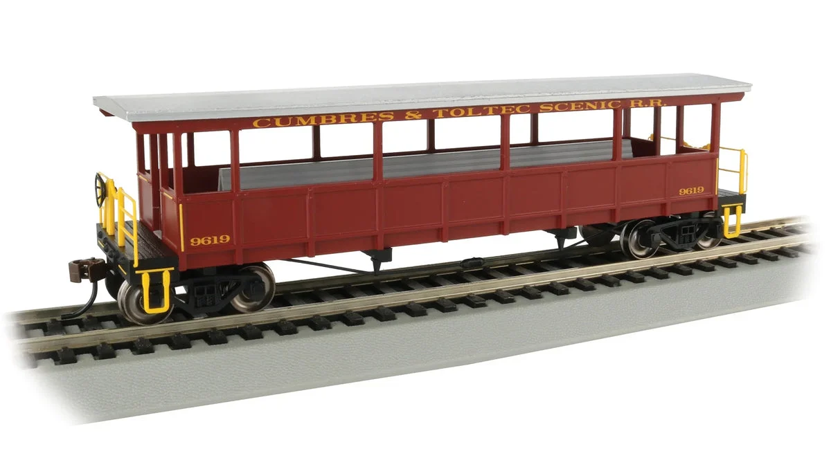 HO Bachmann Open-Sided Excursion Car - #9619 Cumbres & Toltec 17433