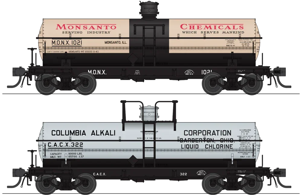HO Broadway Ltd 6,000 Gallon Tank Cars Variety Set A (2-Pack) 6470