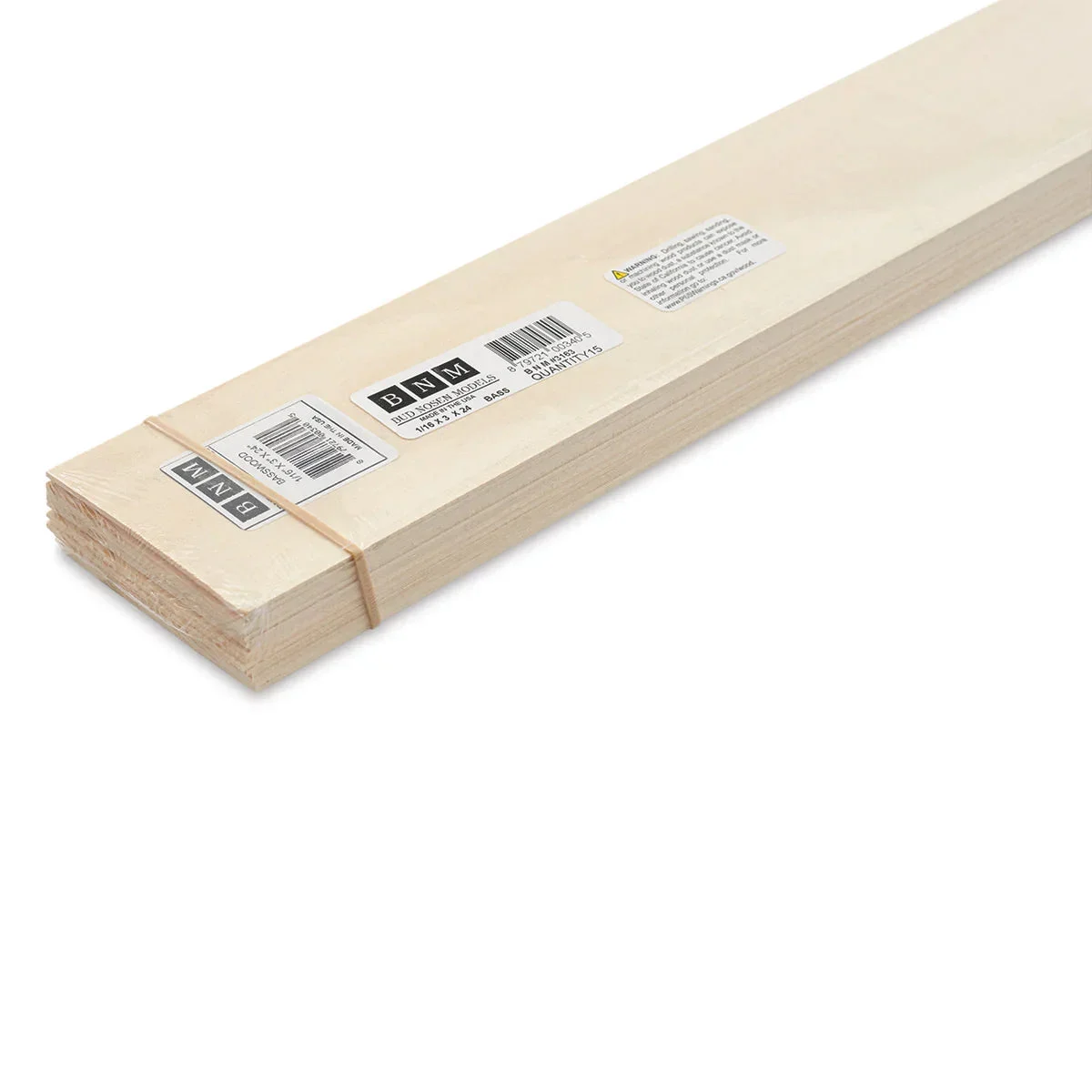 Bud Nosen Basswood Sheet 1/16" x 3" x 24" (15/pkg) 3163