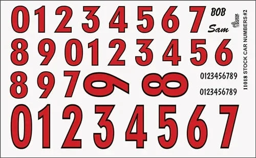 1/24-1/25 Gofer Numbers Red Decal Sheet 11018