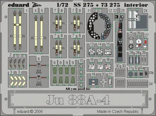 1/72 Eduard Ju 88A-4 interior for HASEGAWA SS275