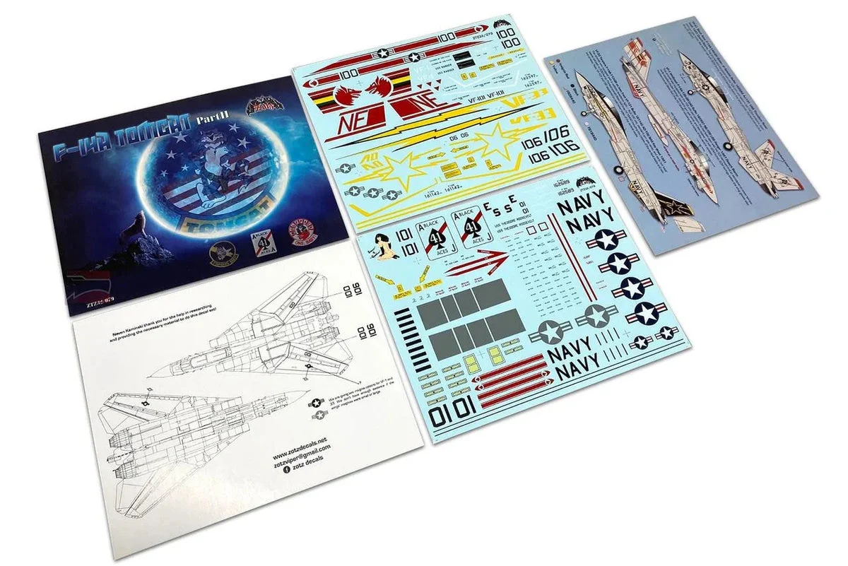1/32 Zotz Decals F-14A Tomcat Part 2 (VF-1 VF-33 VF-41) 32079