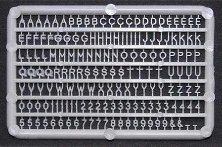 Plastruct 5/32" Plastic Letters & Numbers 96002