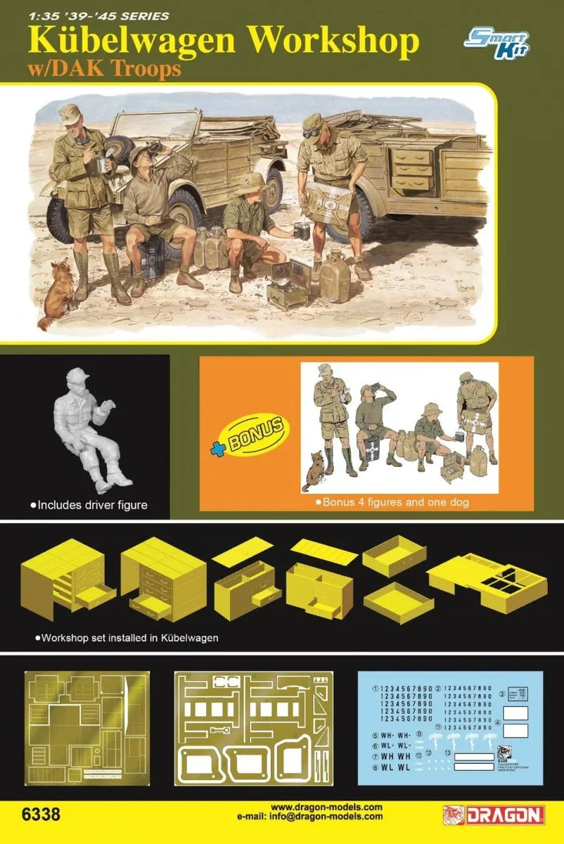 1/35 Dragon Model Kubelwagen Workshop w/DAK Troops 6338 - Dragon Models