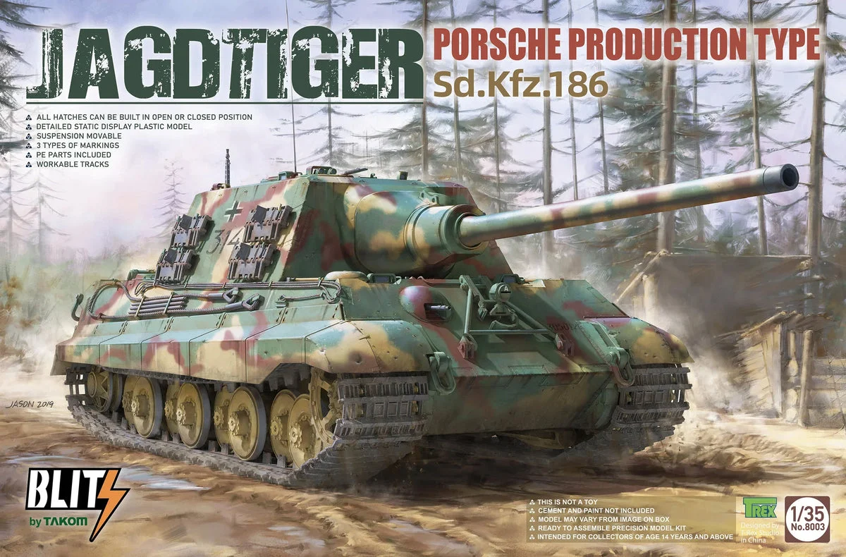 1/35 Takom Jagdtiger Sd.Kfz. 186 Porsche Production Type (Blitz) 8003 - Takom Models