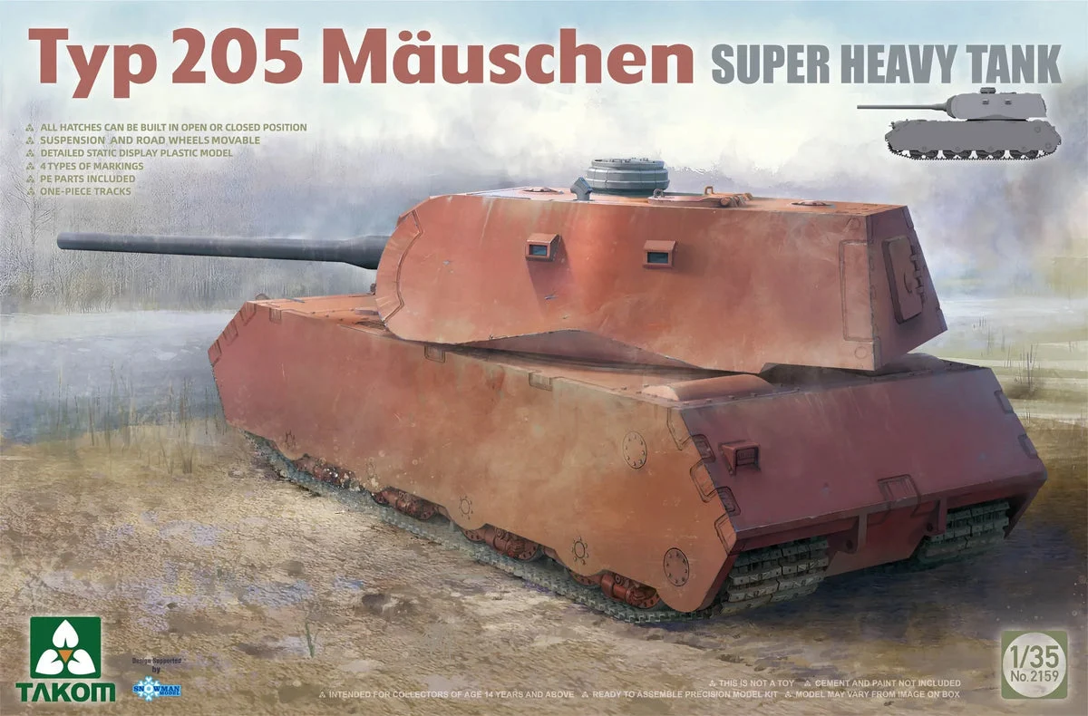 1/35 Takom Typ 205 Mäuschen Super Heavy Tank 2159 - Takom Models