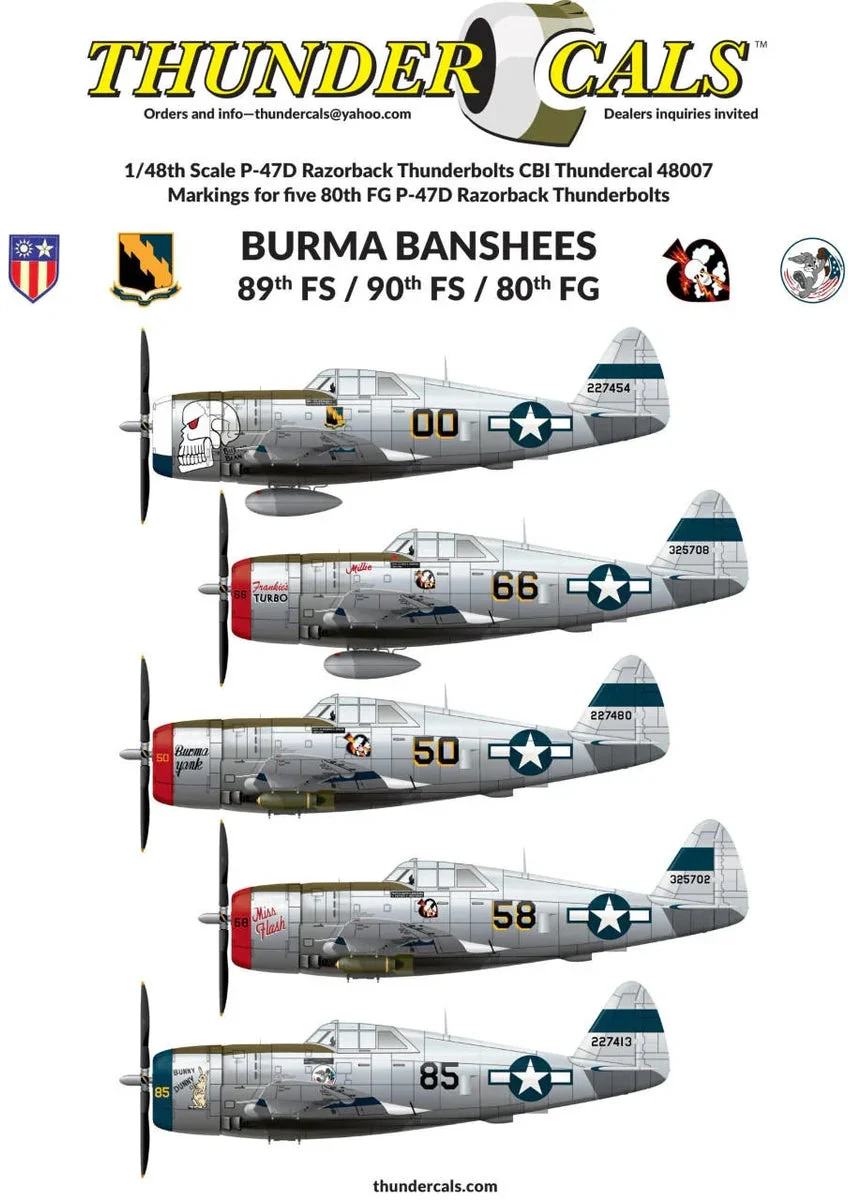 1/48 Thundercals Burma Banshees 89th FS / 90th FS /80th FG 48007