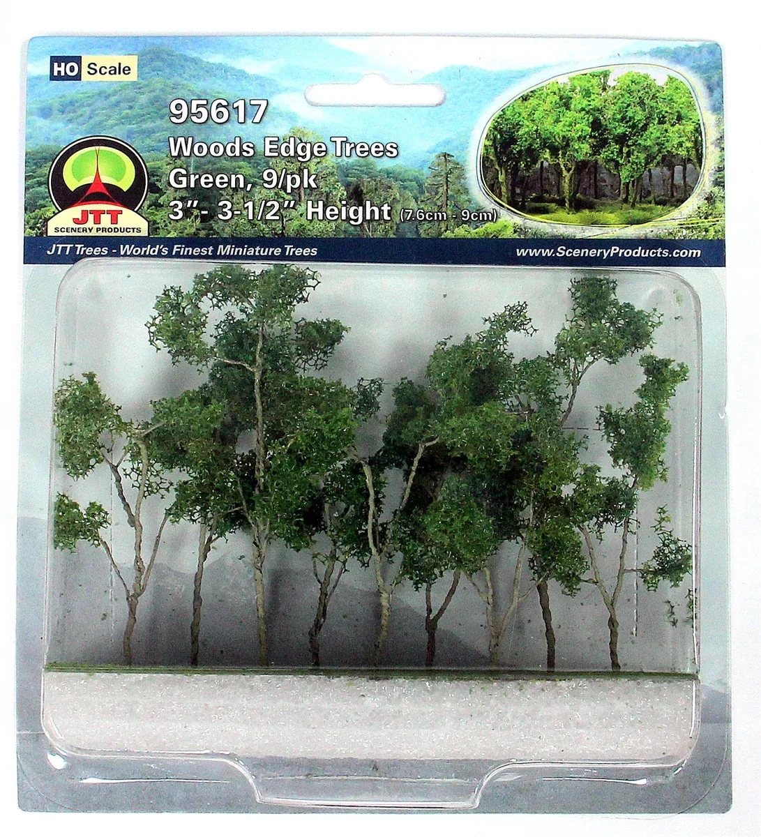 HO Scale JTT Green Wood Edge Trees 3" to 3.5" 95613 - JTT & Partners