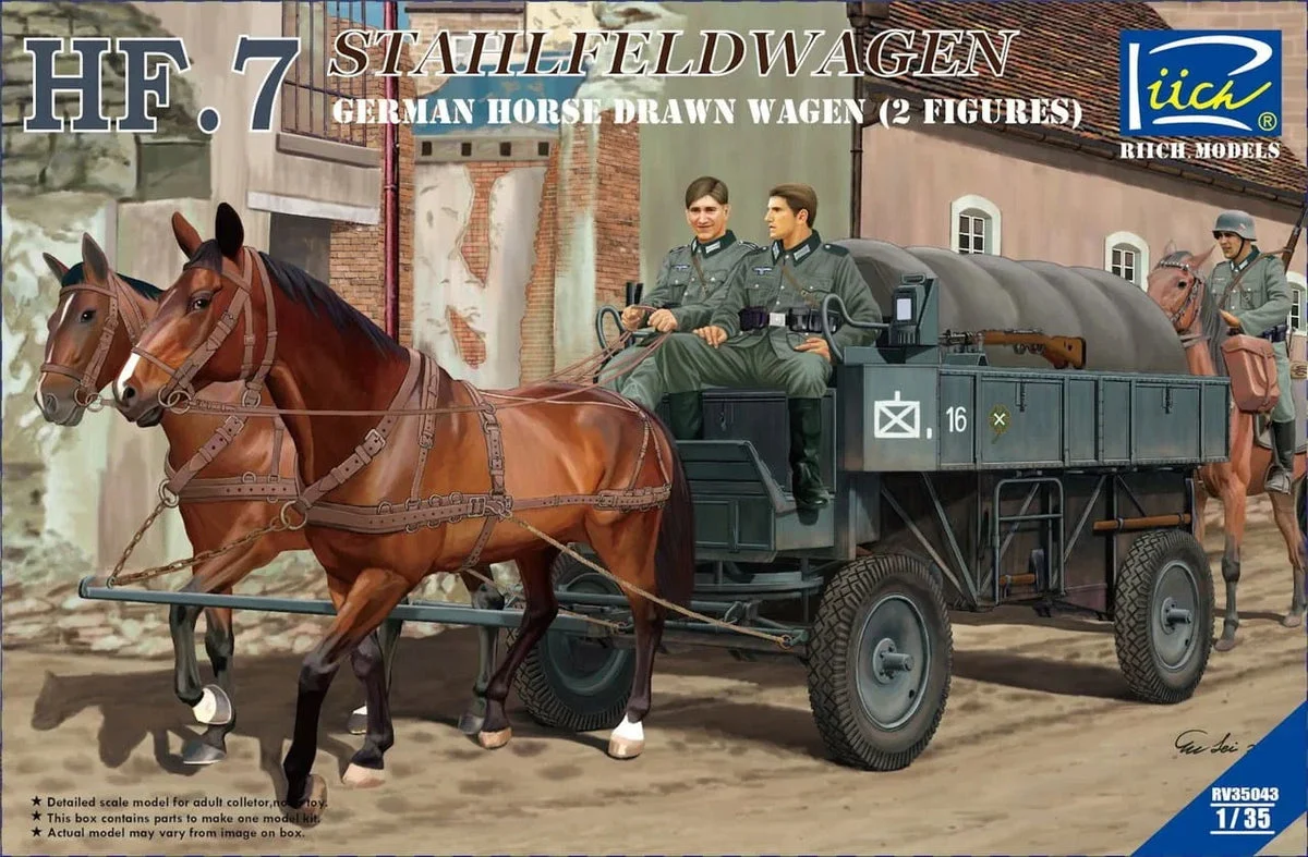 1/35 Riich HF.7 Stahlfeldwagen German Horse Drawn Wagen (2 Figures) 35043 - Riich Models