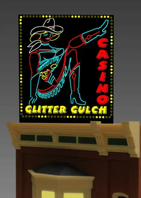 N/HO Miller Engineering Small Glitter Gulch Casino Billboard 44-2602