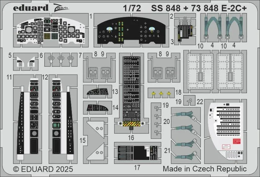 1/72 Eduard E-2C+ Zoom set for HELLER kit SS848