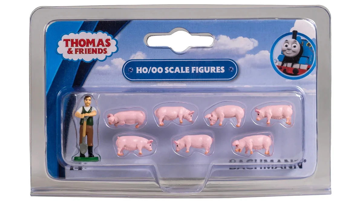 HO Bachmann Farmer Trotter and Pigs 33305 - Bachmann Trains