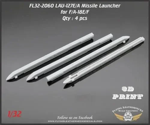 MPM_1_50b9371c-fefe-4e2b-9310-7e6d70dc6808_1200x1200.webp 1/32 Flying Leathernecks LAU-127B/A Missile Launcher for AIM-9M/X, AIM-120 (4) 32-2060
