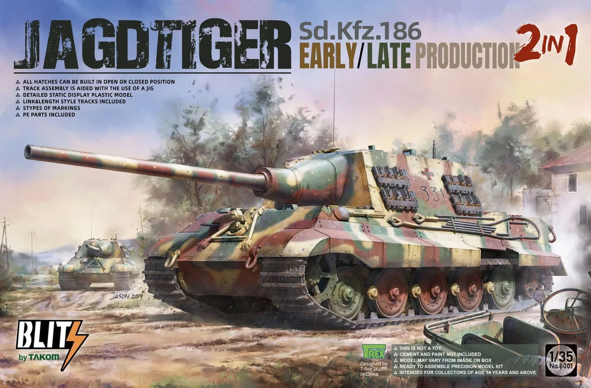 1/35 Takom Jagdtiger Sd.Kfz. 186 Early/Late Production 2 in 1 8001 - Takom Models