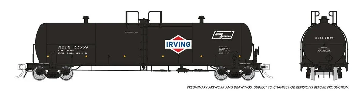 HO Rapido Procor 20K Gal Tank Car: Irving Oil (NCTX): Single Car - 135014A
