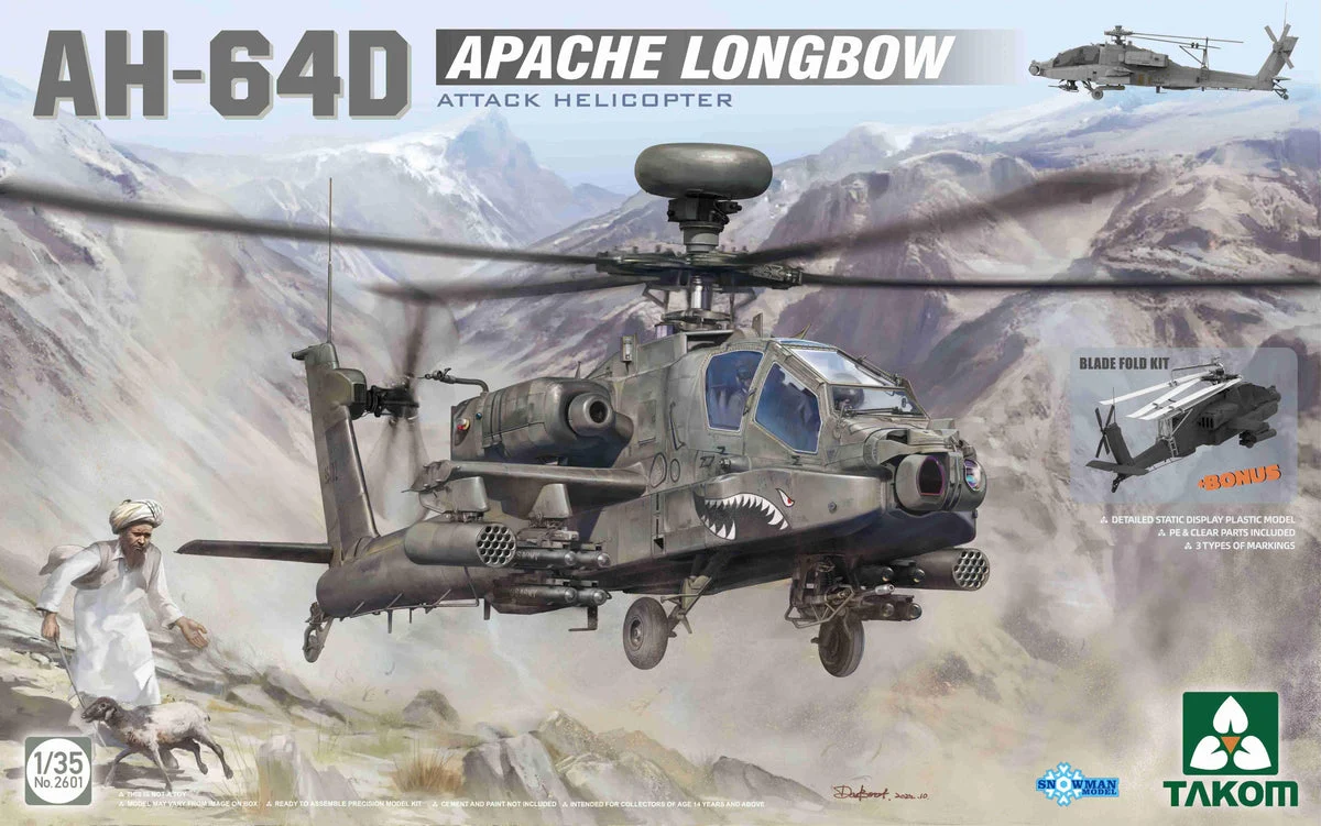 1/35 Takom AH-64D Apache Longbow Attack Helicopter 2601