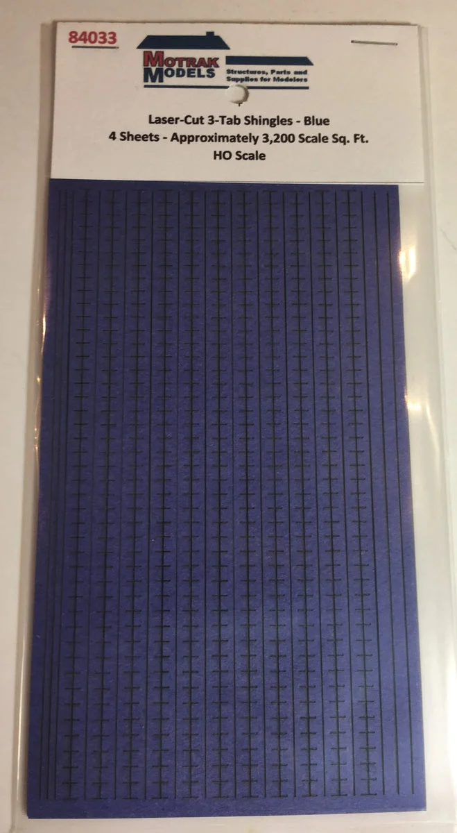 HO Motrak Models 3-Tab Shingles - Blue 84033