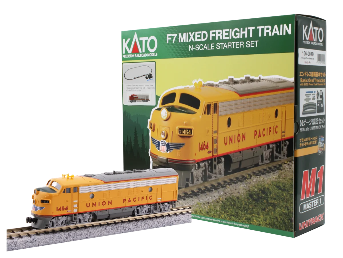 N Kato F7 Freight Train Union Pacific Starter Set 106-0050