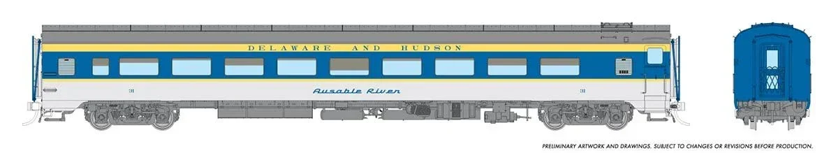 HO Rapido Lightweight Coach: Delaware & Hudson: #34 - 100392