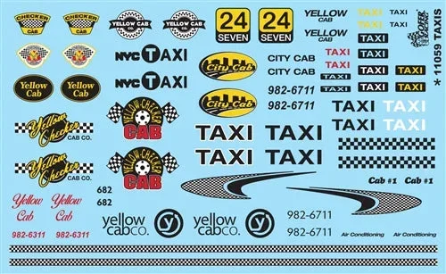 1/24-1/25 Gofer Taxis Model Car Decal Sheet 11059