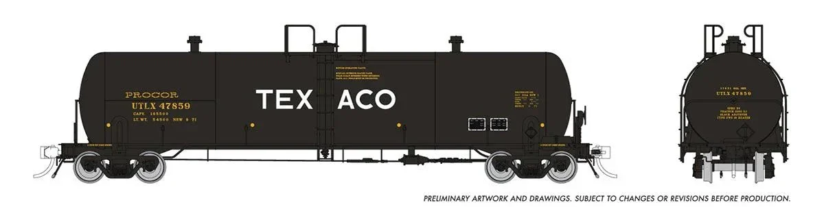 HO Rapido Procor 20k Gal Tank Car: Texaco (UTLX): Single Car - 135020A