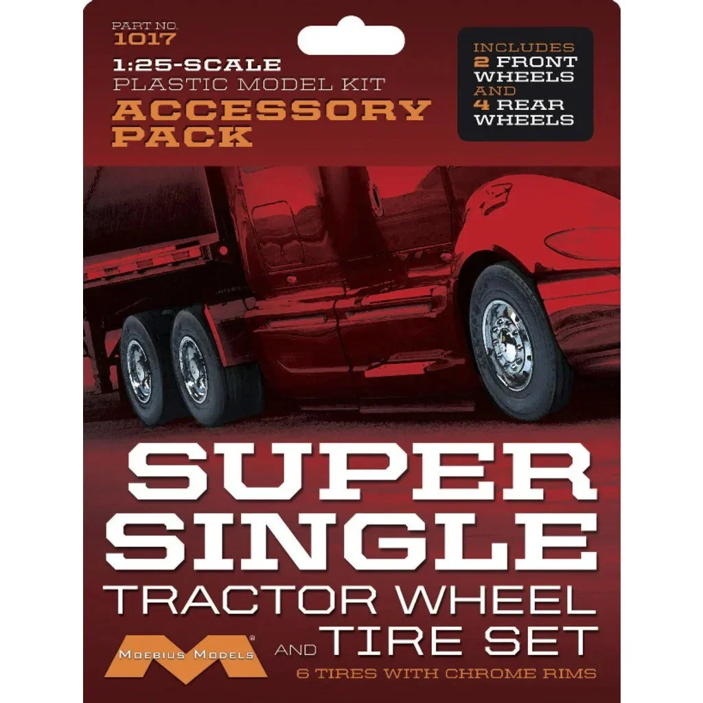 1/25 Moebius Super Single Tractor Wheel & Tire Set 1017 - Moebius Model