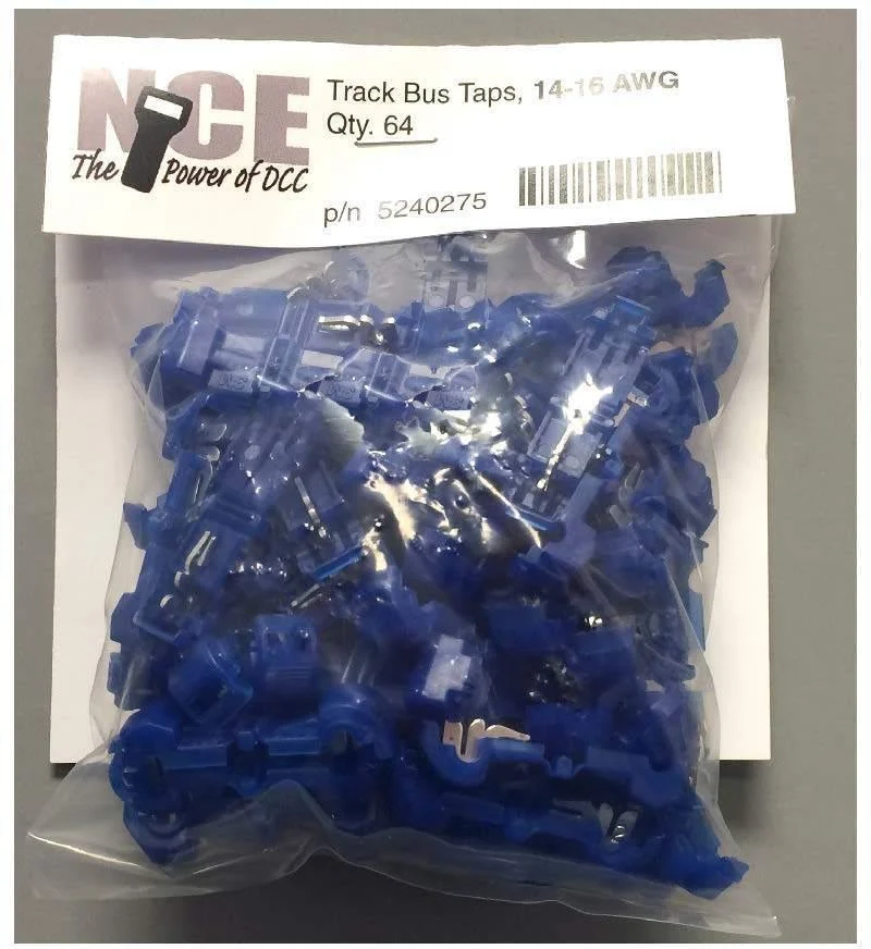 NCE Track Bus Taps (Blue) 14-16AWG - 64 pcs 0275