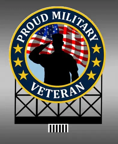 N/HO Miller Engineering Small Proud Military Veterans Billboard 44-6302