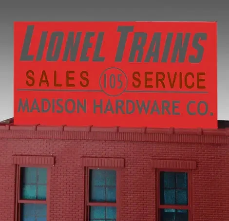 N/HO Miller Engineering Small Madison Hardware Billboard 44-1012