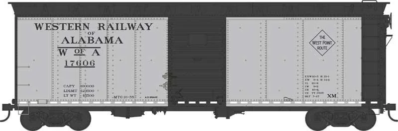 HO Bowser 40' Steel Side Box Car Western Railway of Alabama Road #17622 - 43179