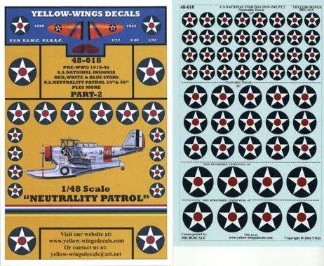 1/48 Yellow Wings Decals US National Insignia Neutrality Patrol Part-2 48-018