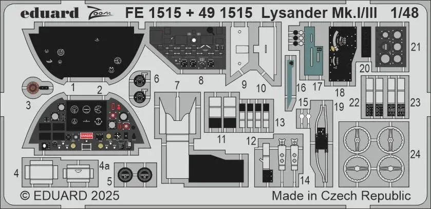 1/48 Eduard Lysander Mk.I/III Zoom set for AIRFIX kit FE1515