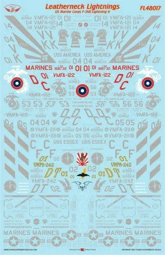 MPM_1_6d6cd00f-61c9-4de5-aaea-6687ceef12a2_1200x1200.webp 1/48 Flying Leathernecks F-35B Leatherneck Lightnings II Decals 48017