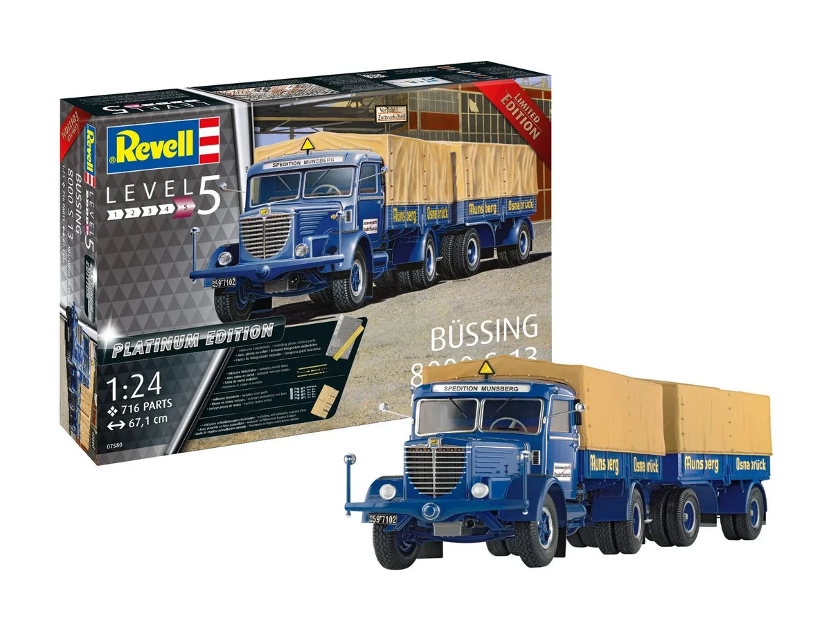 1/24 Revell Germany Büssing 8000 S 13 mit Trailer "Platinum Edition" 07580 - Revell-Germany