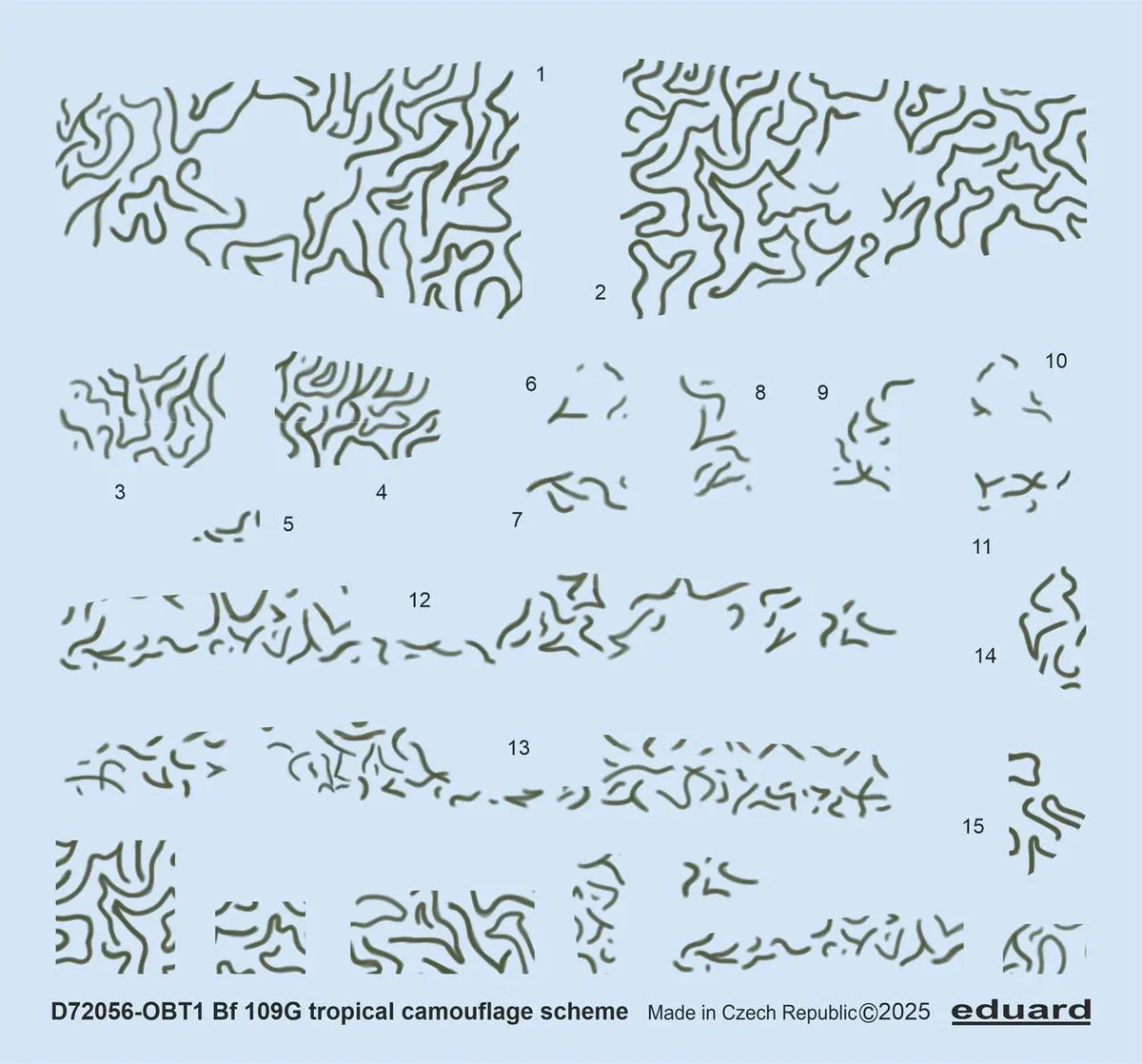 1/72 Eduard f 109G tropical camouflage scheme DECAL D72056