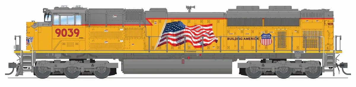 HO Broadway Ltd EMD SD70ACe, UP 9039, Building America Scheme, Paragon4 Sound/DC/DC, w/ Smoke 9772