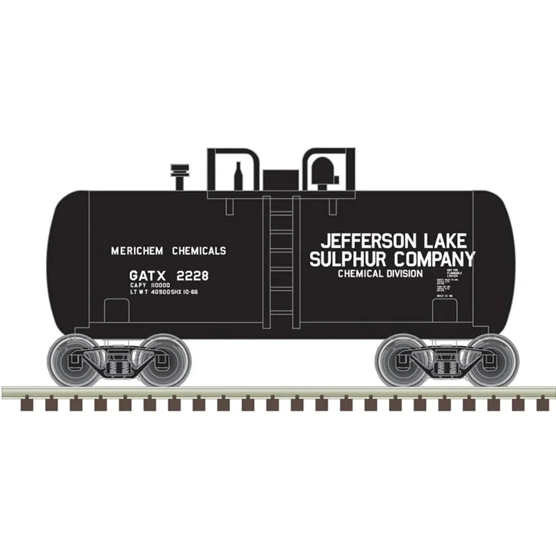 N Atlas Trainman Beer Can Tank Car Jefferson Lake Sulphur (GATX) #2228 - 50006877