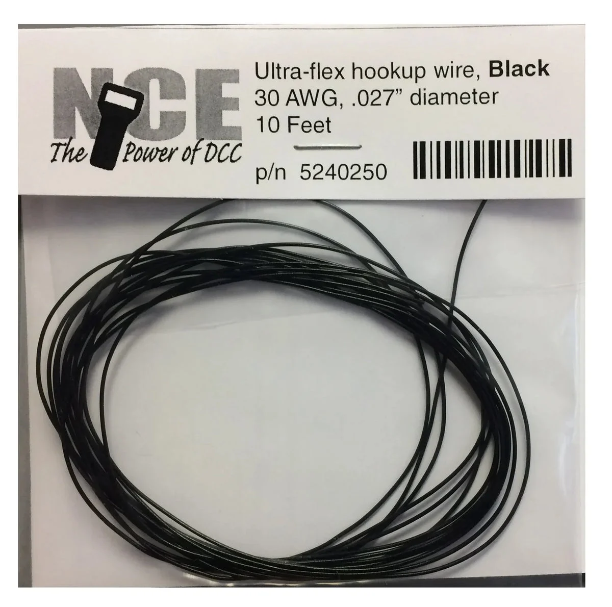 NCE Black Ultra-Flex Wire 30AWG 10 Feet 0250