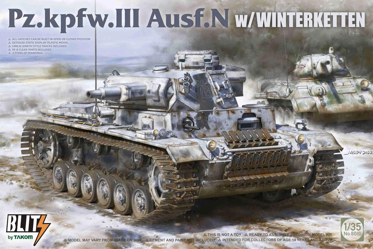 1/35 Takom Pz.Kpfw. III Ausf. N w/Winterketten (Blitz) 8011 - Takom Models