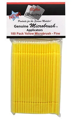 Alpha Abrasives Micro Brushes - Yellow - Fine (100 Pack) 1351