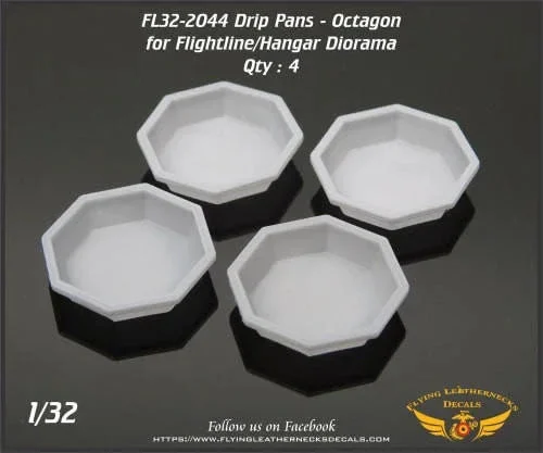 1/32 Flying Leathernecks Drip Pans - Octagon for Flightline/Hangar Diorama 32-2044