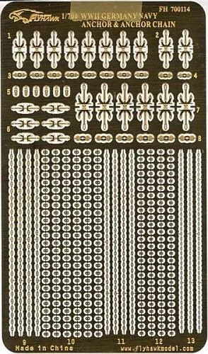 1/700 Flyhawk Photo Etch WWII German Naval Anchor & Anchor Chain 700114 - Flyhawk Models