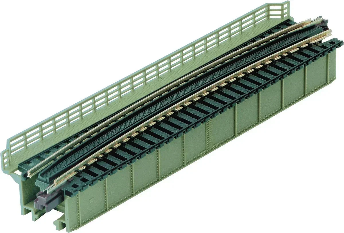 N Kato Single Deck Girder Curved Bridge R481-15 (Light Green) 20473