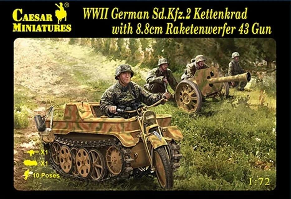 1/72 Pegasus WWII German Sig33 Infantry Heavy Field Cannon and 8 Crewmen C7202