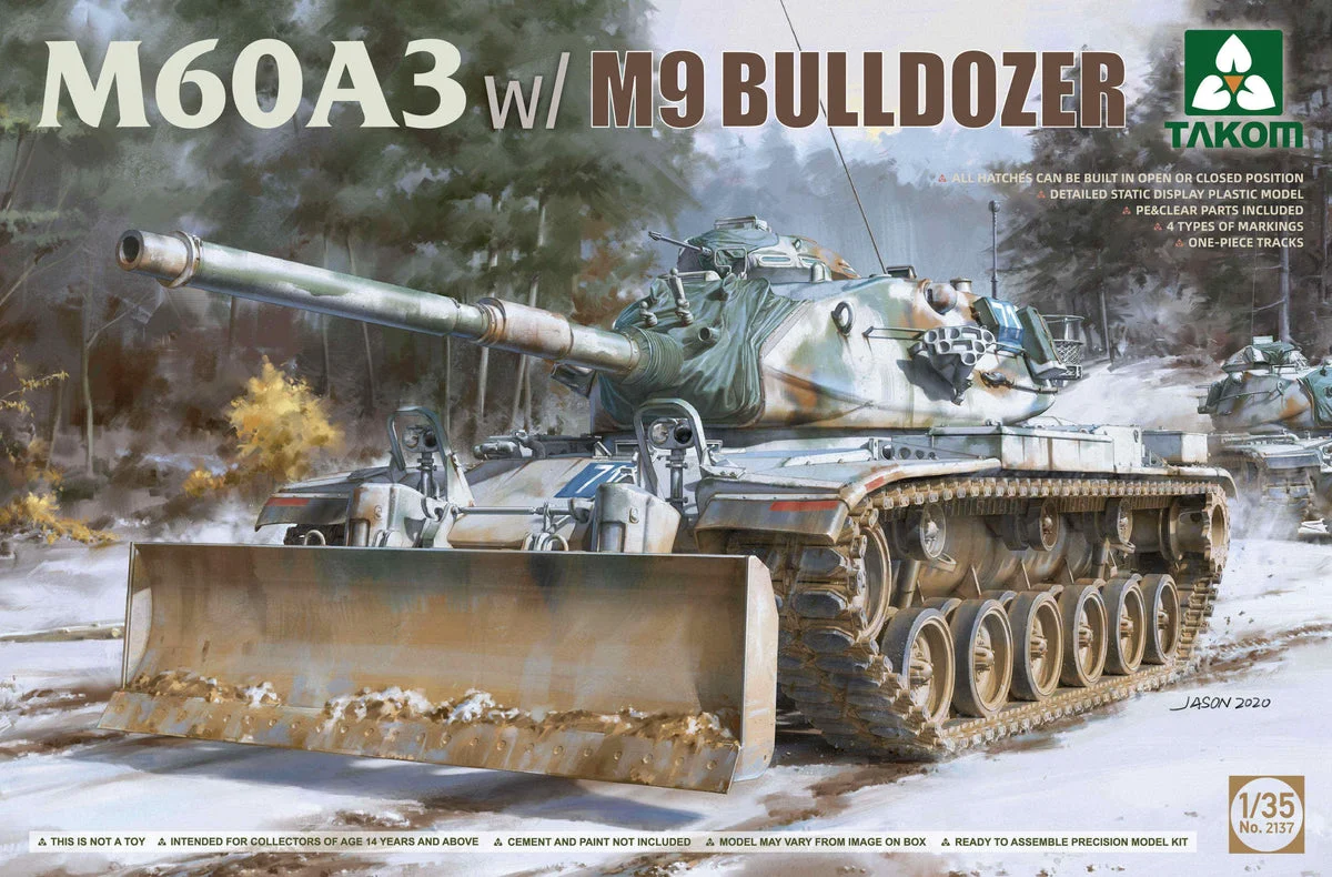 1/35 Takom M60A3 w/M9 Bulldozer 2137 - Takom Models