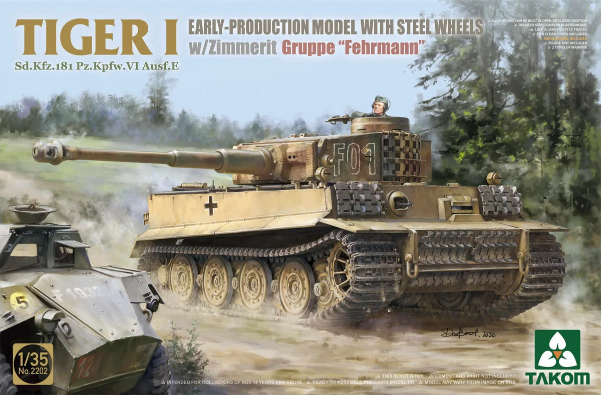 1/35 Takom Tiger I Early Production Model with Steel Wheels 2202 - Takom Models